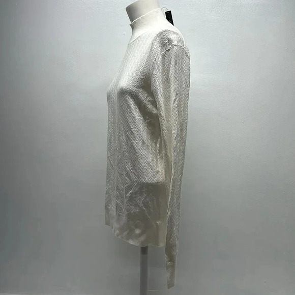 Theory Koris Knit Long Sleeve Sweater Top Blouse Shirt New White Size Medium - Picture 5 of 11